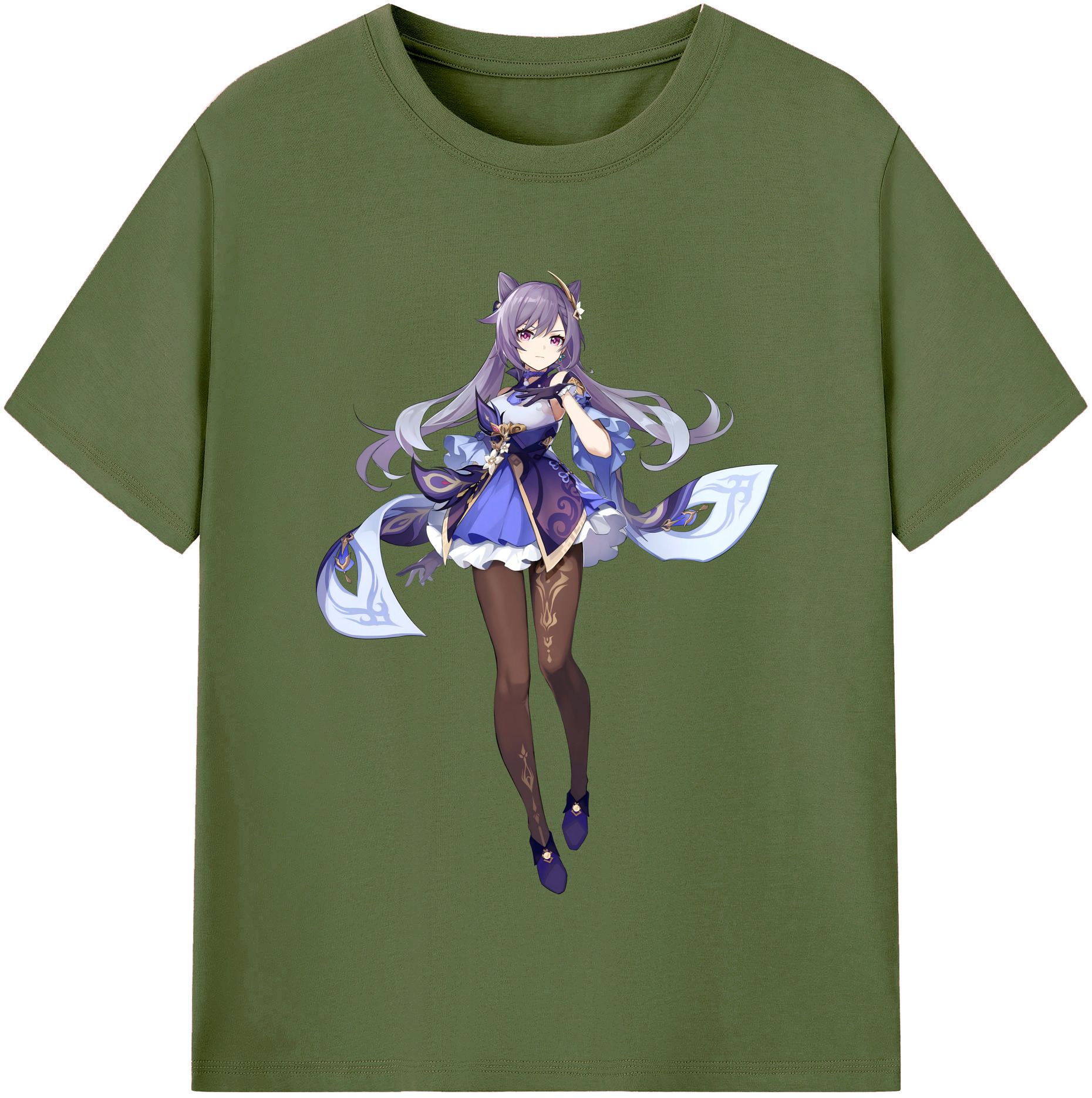 げんし神 刻晴 こくせい genshin Kokusei 綿100％半袖Tシャツ（フロントプリント）